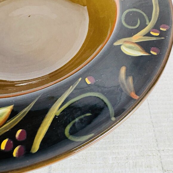 2003 Deb Hrabik For Demdaco CHOCOLATE BERRIES Ceramic Large Rim Soup Bowls Set 3 - Picture 15 of 16